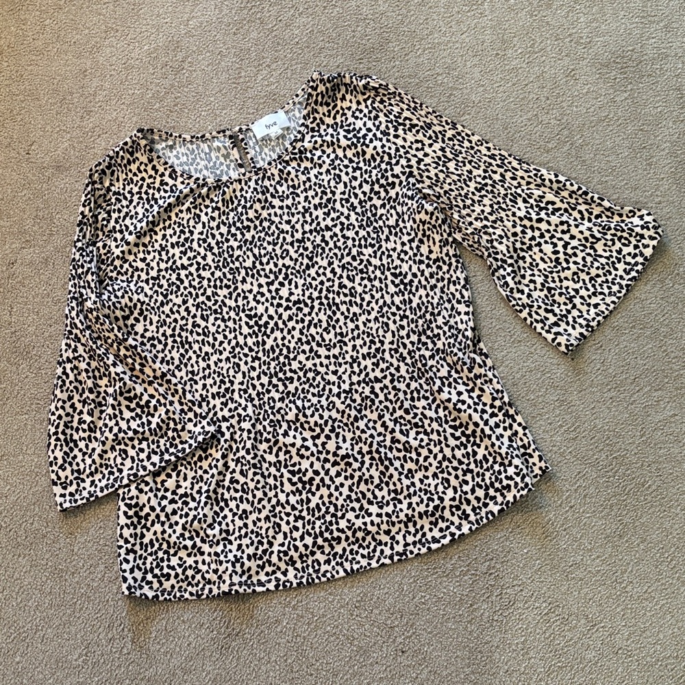 Fyve Leopard Print Blouse - Black and Cream